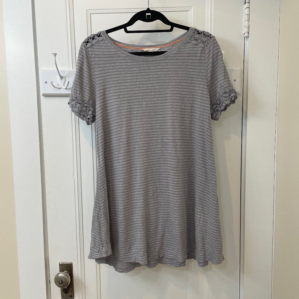 White Stuff Gray Striped Tunic Top/Dress